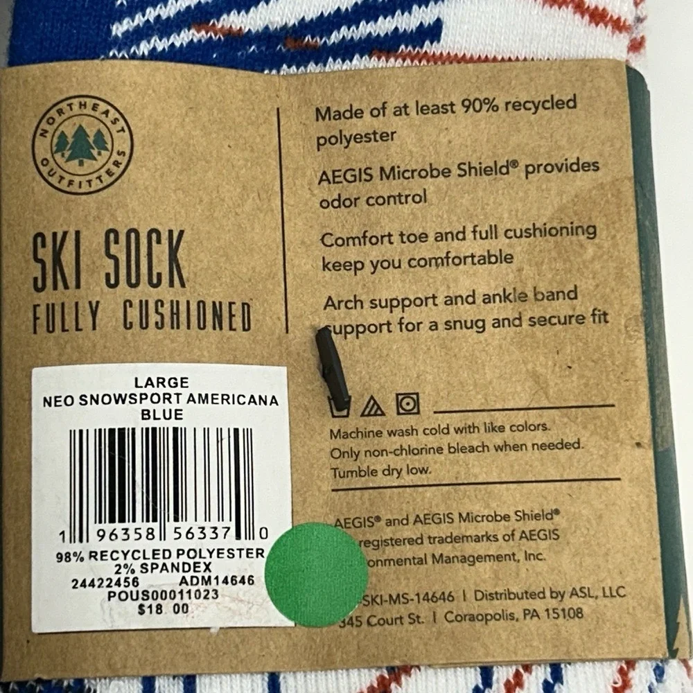 Northeast Outfitters Ski Socks Lot of 4 (2 Pair Each) Blue Snowsport Socks (I1)